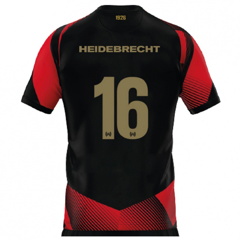 Danxen Damen Elias Heidebrecht #16 Schwarz Rot Heimtrikot Trikot 2025/26 T-Shirt Österreich