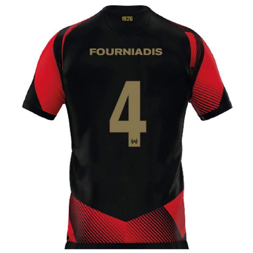 Danxen Damen Linos Fourniadis #4 Schwarz Rot Heimtrikot Trikot 2025/26 T-Shirt Österreich