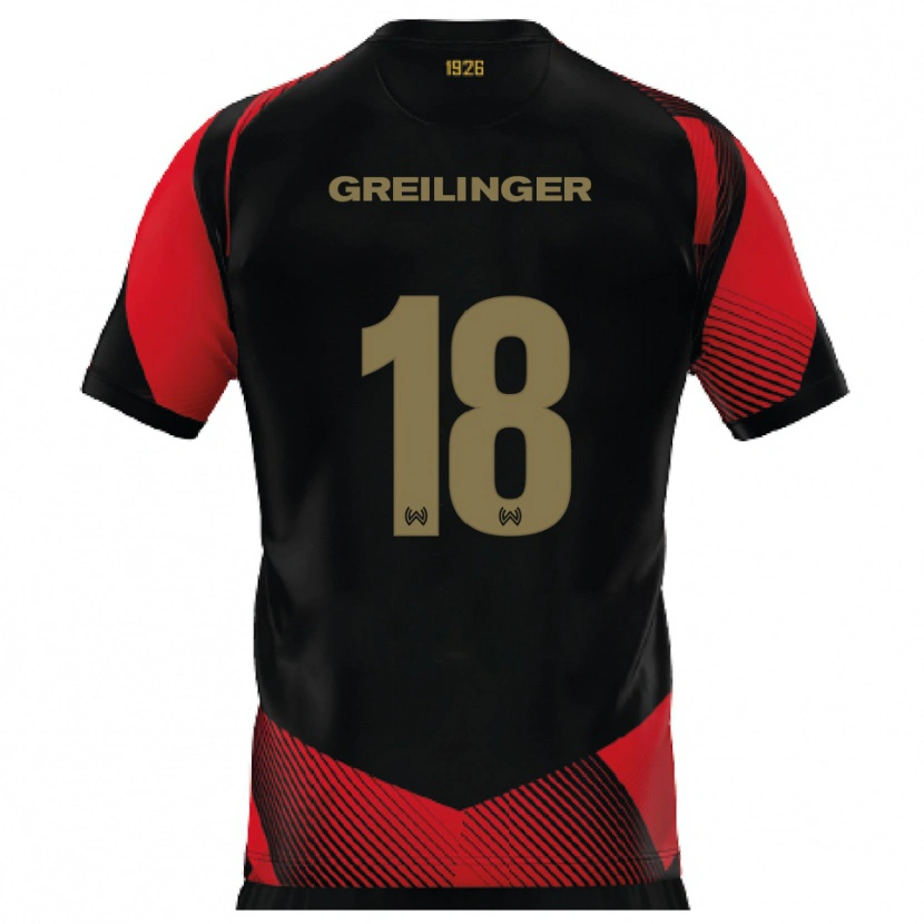 Danxen Damen Fabian Greilinger #18 Schwarz Rot Heimtrikot Trikot 2025/26 T-Shirt Österreich