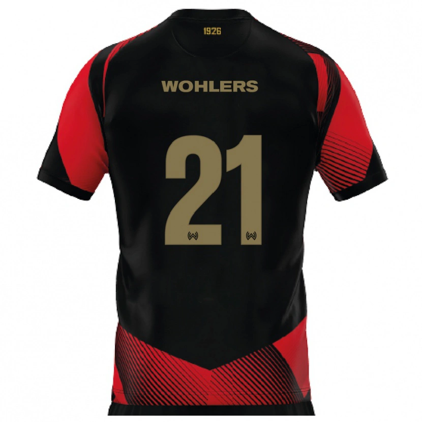 Danxen Damen Ole Wohlers #21 Schwarz Rot Heimtrikot Trikot 2025/26 T-Shirt Österreich