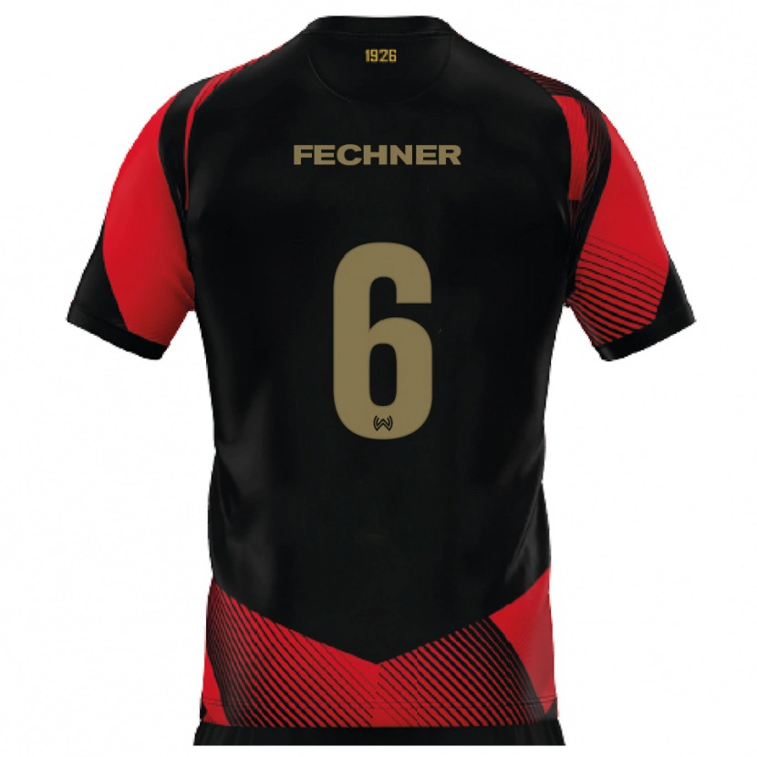 Danxen Damen Gino Fechner #6 Schwarz Rot Heimtrikot Trikot 2025/26 T-Shirt Österreich