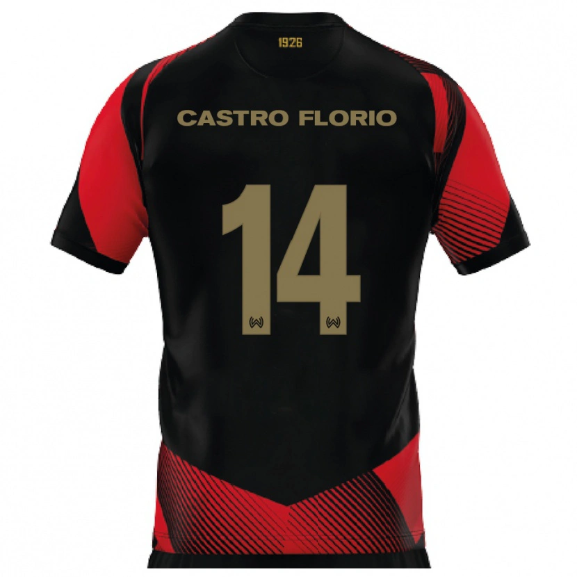 Danxen Damen Giancarlo Castro Florio #14 Schwarz Rot Heimtrikot Trikot 2025/26 T-Shirt Österreich