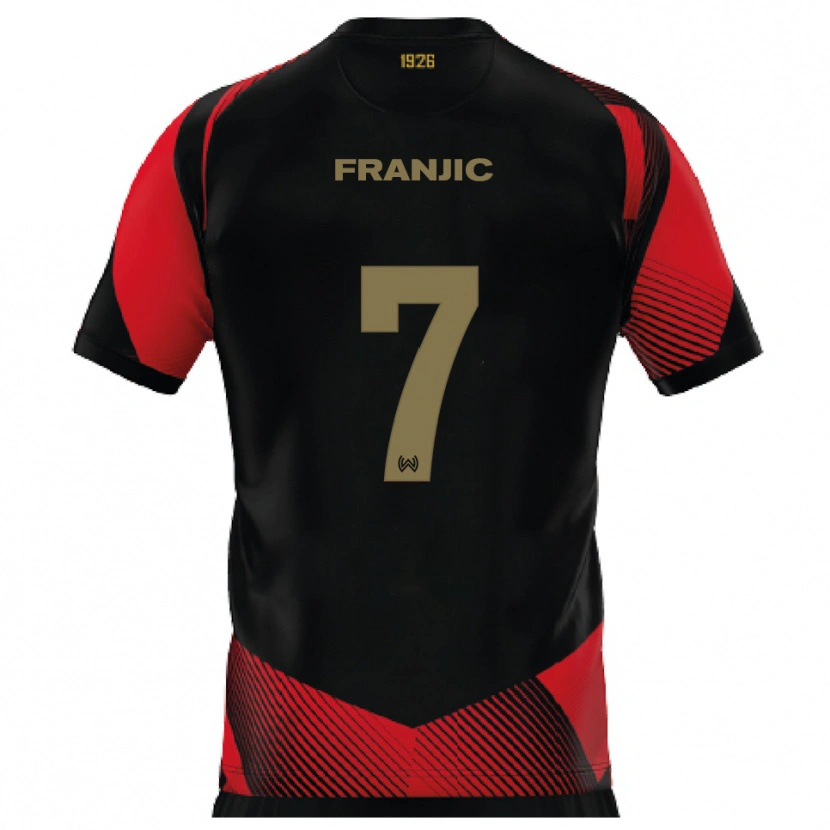 Danxen Damen Ivan Franjic #7 Schwarz Rot Heimtrikot Trikot 2025/26 T-Shirt Österreich