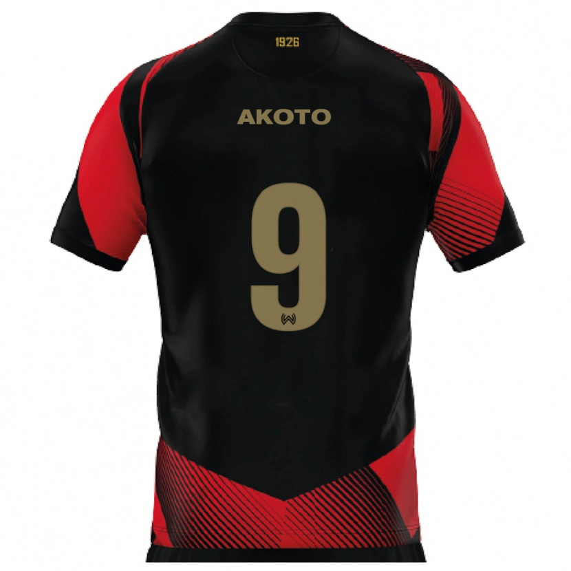 Danxen Damen Theophilus Akoto #9 Schwarz Rot Heimtrikot Trikot 2025/26 T-Shirt Österreich