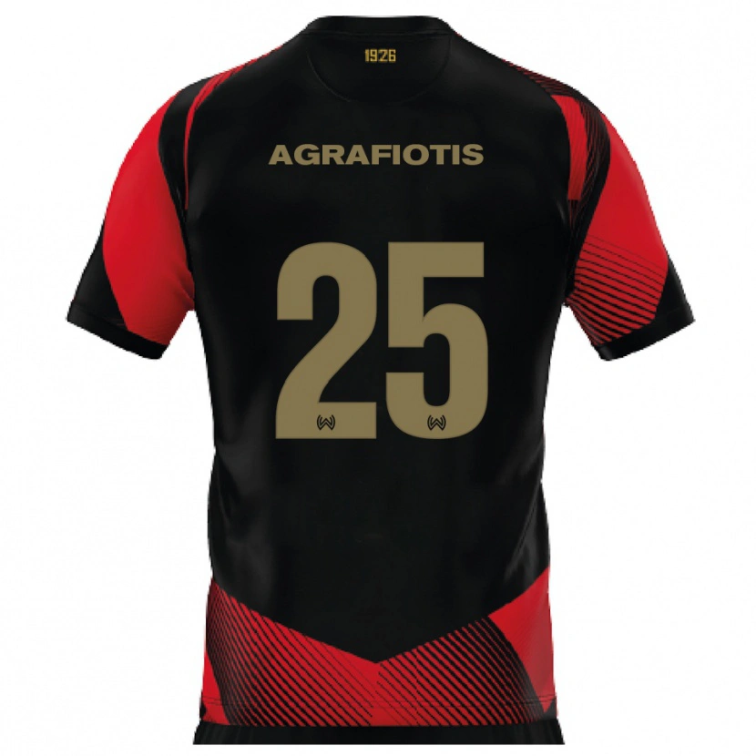 Danxen Damen Nikolas Agrafiotis #25 Schwarz Rot Heimtrikot Trikot 2025/26 T-Shirt Österreich