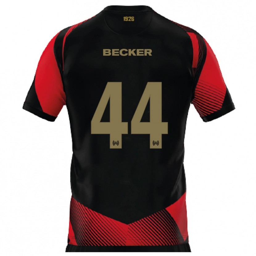 Danxen Damen Jan Becker #44 Schwarz Rot Heimtrikot Trikot 2025/26 T-Shirt Österreich