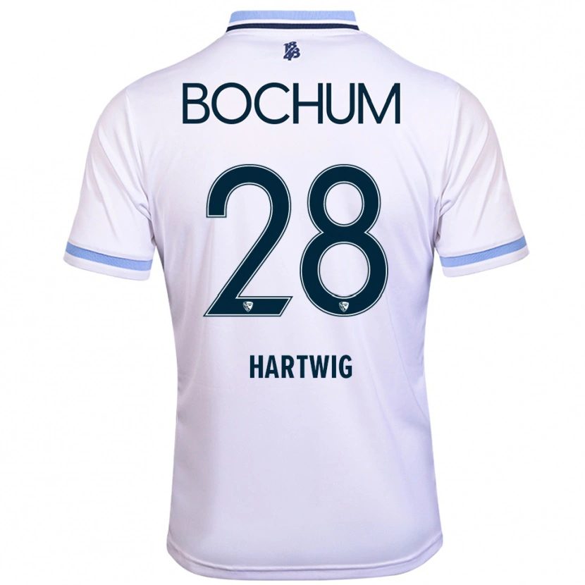 Danxen Damen Luis Hartwig #28 Weiß Himmelblau Auswärtstrikot Trikot 2025/26 T-Shirt Österreich