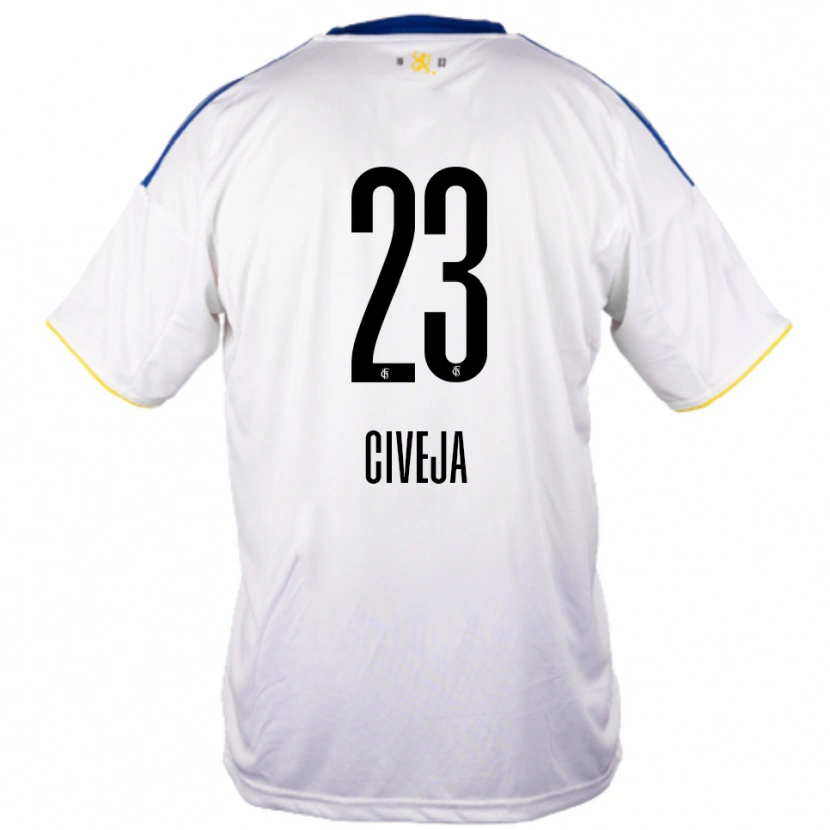 Danxen Damen Tim Civeja #23 Weiß Blau Gelb Auswärtstrikot Trikot 2025/26 T-Shirt Österreich