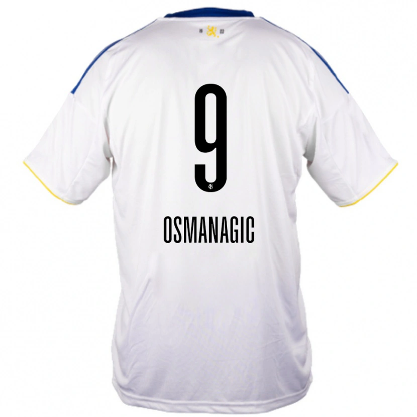 Danxen Damen Zinedin Osmanagic #9 Weiß Blau Gelb Auswärtstrikot Trikot 2025/26 T-Shirt Österreich