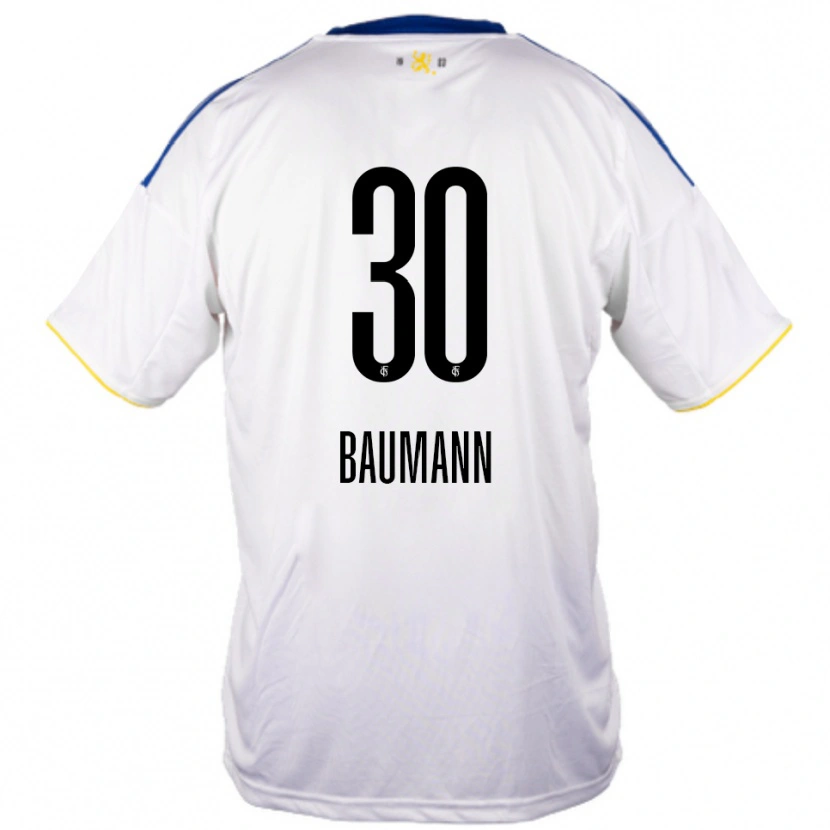 Danxen Damen Dominic Baumann #30 Weiß Blau Gelb Auswärtstrikot Trikot 2025/26 T-Shirt Österreich