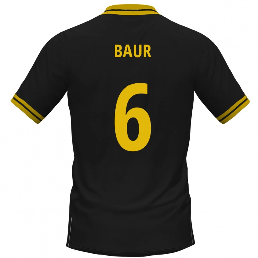 Danxen Damen Mauro Baur #6 Schwarz Gelb Auswärtstrikot Trikot 2025/26 T-Shirt Österreich