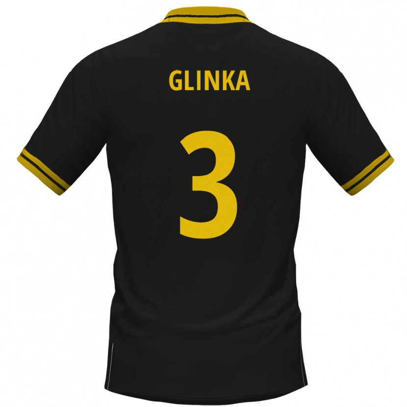 Danxen Damen Tim Glinka #3 Schwarz Gelb Auswärtstrikot Trikot 2025/26 T-Shirt Österreich