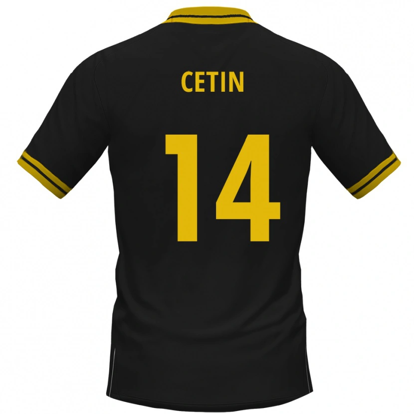 Danxen Damen Mikail Cetin #14 Schwarz Gelb Auswärtstrikot Trikot 2025/26 T-Shirt Österreich
