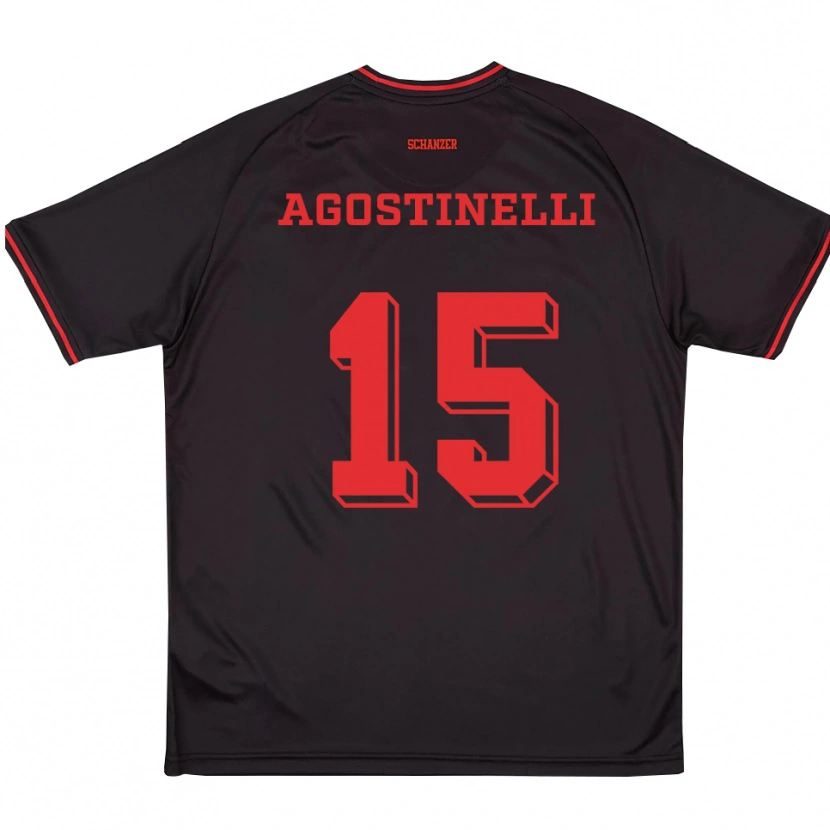 Danxen Damen Massimo Agostinelli #15 Schwarz Rot Weiß Auswärtstrikot Trikot 2025/26 T-Shirt Österreich