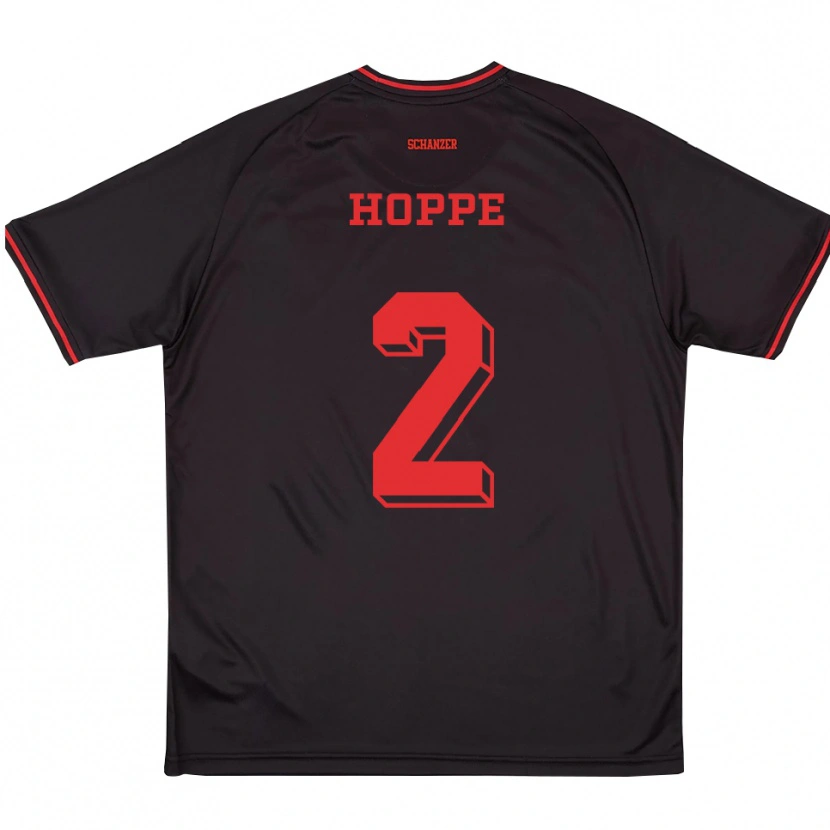 Danxen Damen Mattis Hoppe #2 Schwarz Rot Weiß Auswärtstrikot Trikot 2025/26 T-Shirt Österreich