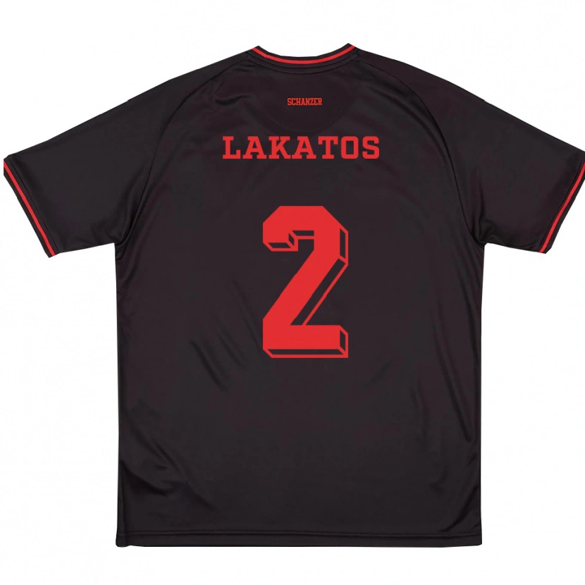 Danxen Damen Noel Lakatos #2 Schwarz Rot Weiß Auswärtstrikot Trikot 2025/26 T-Shirt Österreich
