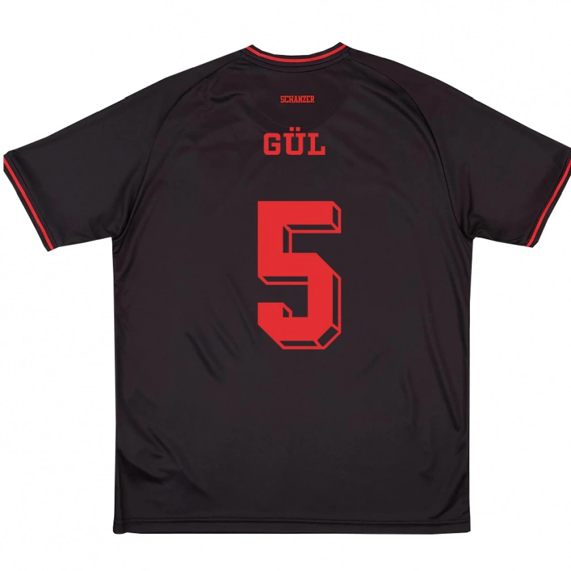 Danxen Damen Emre Gül #5 Schwarz Rot Weiß Auswärtstrikot Trikot 2025/26 T-Shirt Österreich