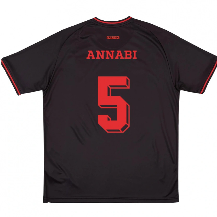 Danxen Damen Ilias Annabi #5 Schwarz Rot Weiß Auswärtstrikot Trikot 2025/26 T-Shirt Österreich