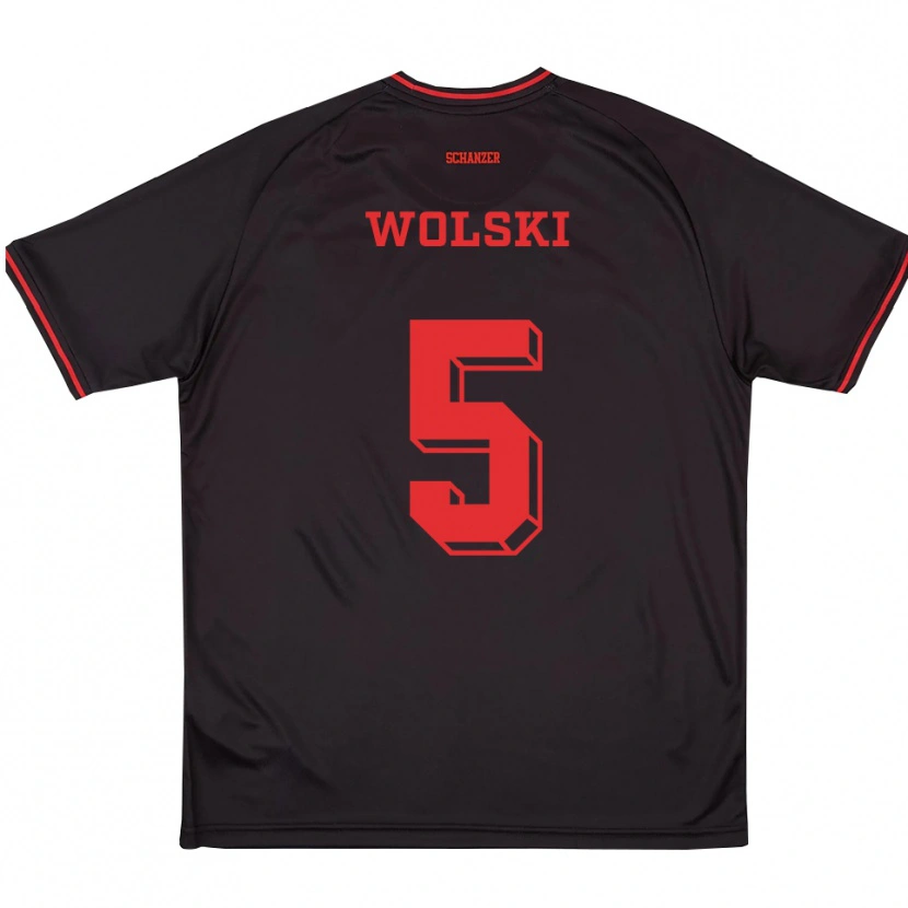 Danxen Damen Lea Wolski #5 Schwarz Rot Weiß Auswärtstrikot Trikot 2025/26 T-Shirt Österreich