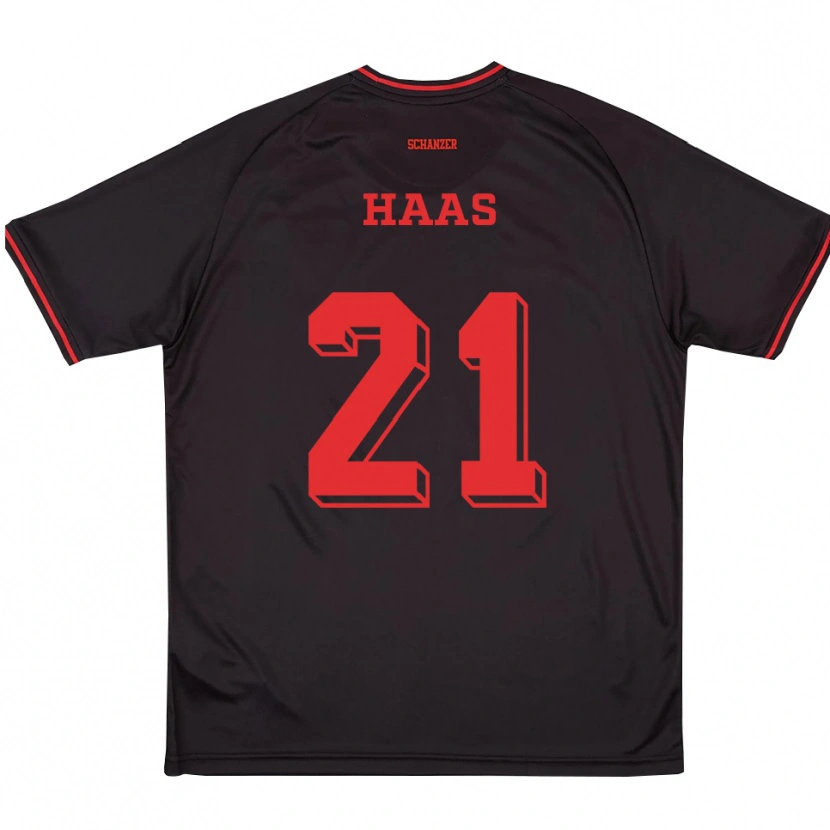 Danxen Damen Leo Haas #21 Schwarz Rot Weiß Auswärtstrikot Trikot 2025/26 T-Shirt Österreich
