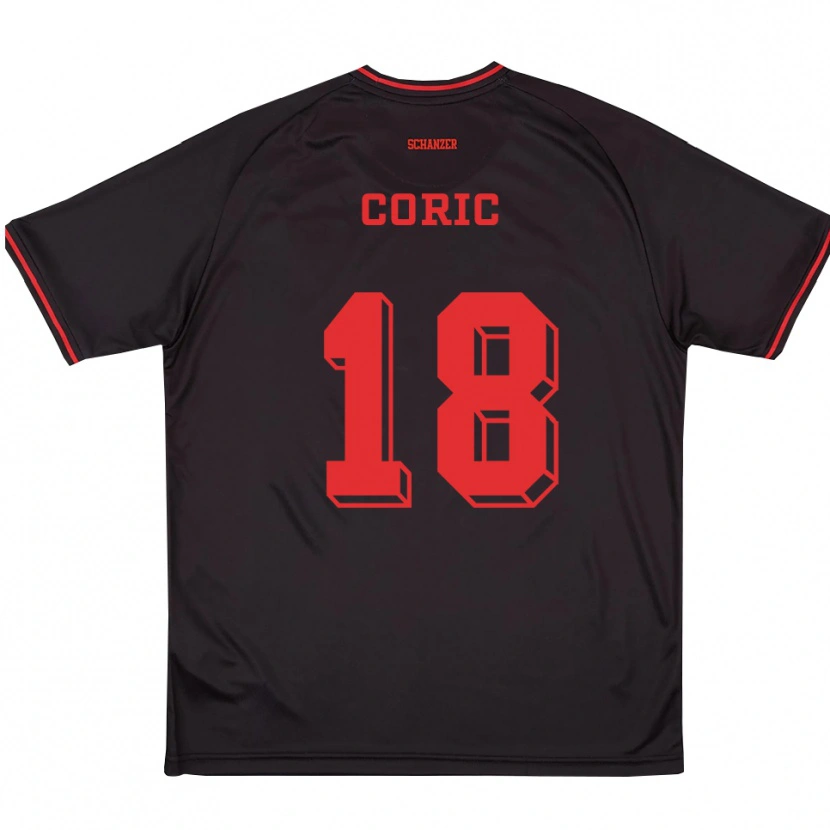 Danxen Damen Damian Coric #18 Schwarz Rot Weiß Auswärtstrikot Trikot 2025/26 T-Shirt Österreich