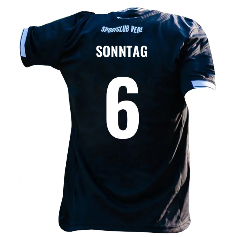 Danxen Damen Cristiano Sonntag #6 Schwarz Weiß Auswärtstrikot Trikot 2025/26 T-Shirt Österreich