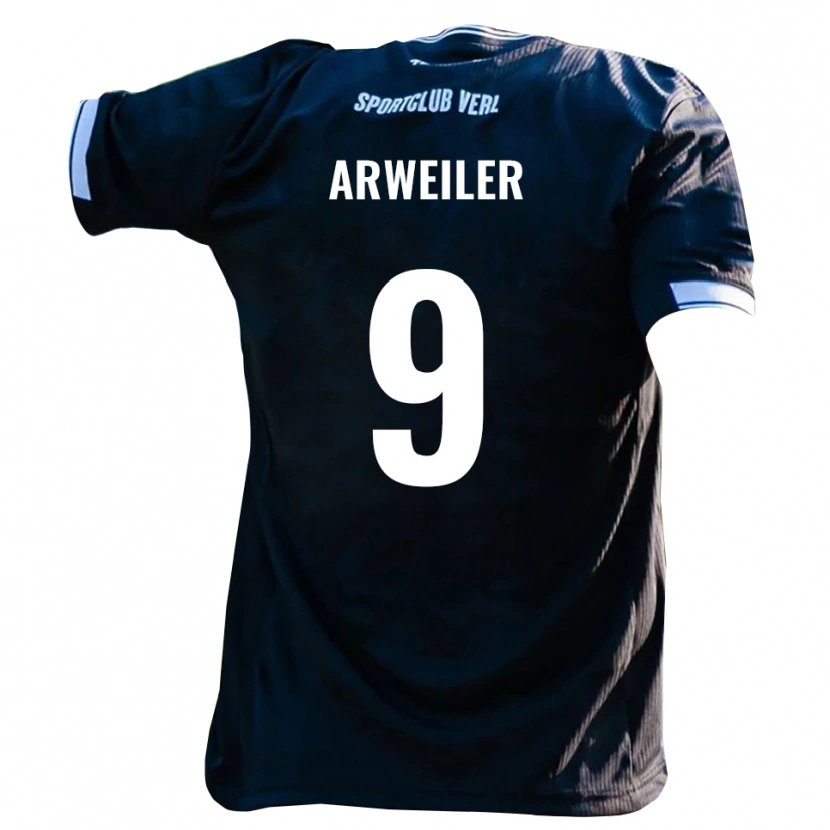 Danxen Damen Jonas Arweiler #9 Schwarz Weiß Auswärtstrikot Trikot 2025/26 T-Shirt Österreich