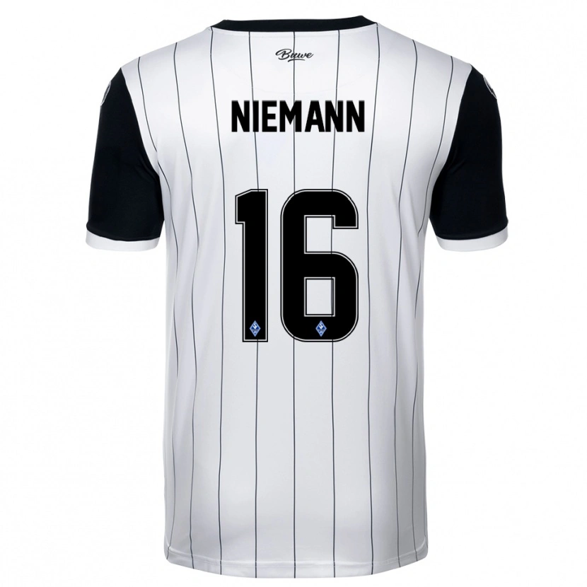 Danxen Damen Jan Niemann #16 Weiß Schwarz Auswärtstrikot Trikot 2025/26 T-Shirt Österreich
