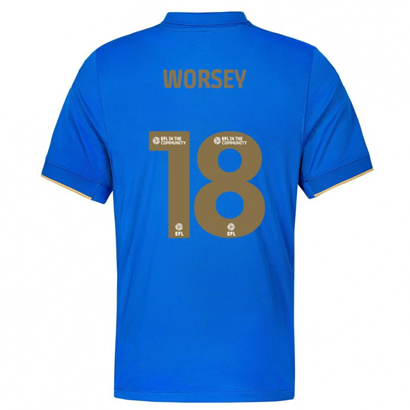 Danxen Kinder Louanne Worsey #18 Blau Gold Heimtrikot Trikot 2025/26 T-Shirt Österreich