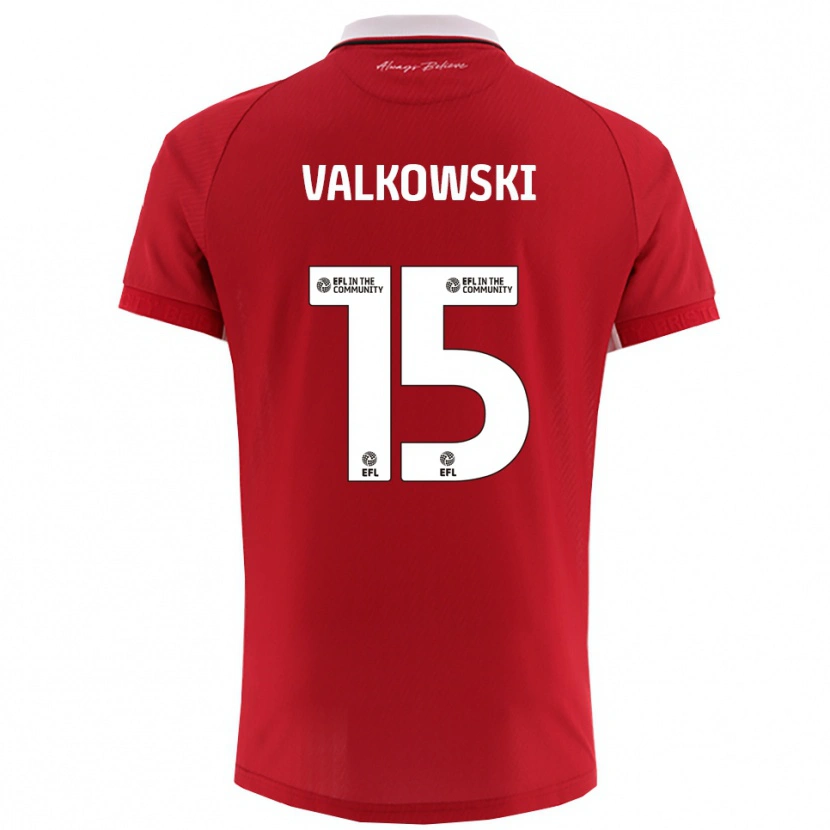 Danxen Kinder Pawel Valkowski #15 Rot Weiß Heimtrikot Trikot 2025/26 T-Shirt Österreich