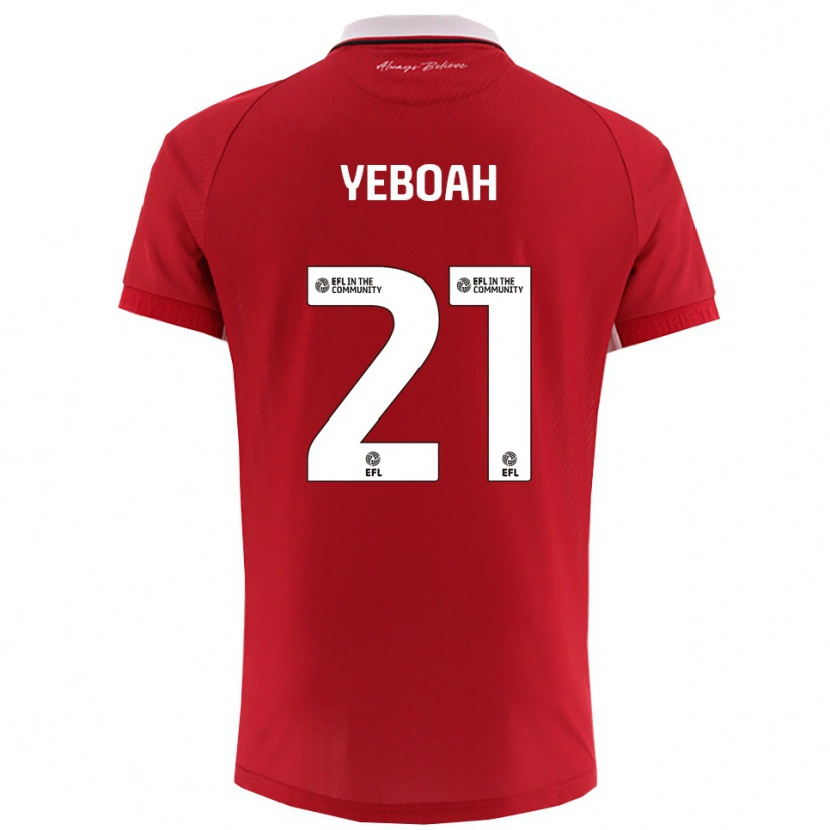 Danxen Kinder Ephraim Yeboah #21 Rot Weiß Heimtrikot Trikot 2025/26 T-Shirt Österreich
