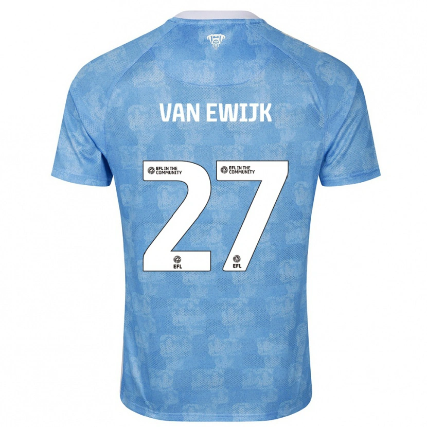 Danxen Kinder Milan Van Ewijk #27 Himmelblau Weiß Heimtrikot Trikot 2025/26 T-Shirt Österreich
