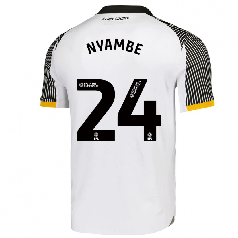 Danxen Kinder Ryan Nyambe #24 Weiß Schwarz Heimtrikot Trikot 2025/26 T-Shirt Österreich