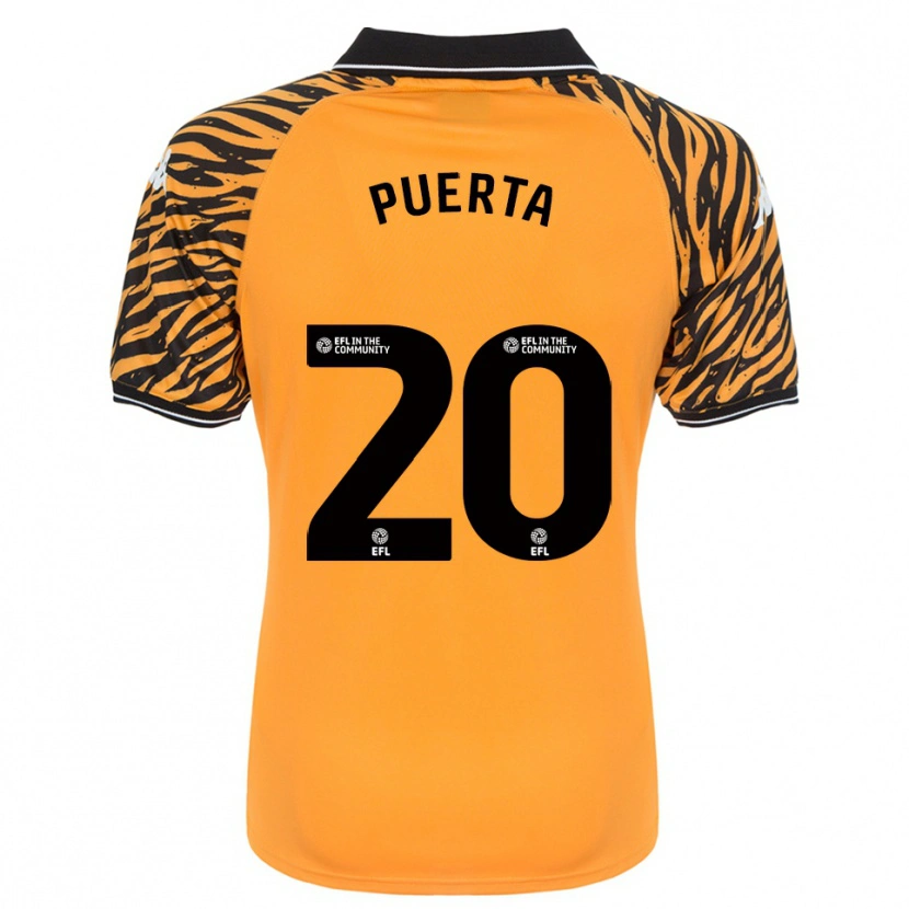 Danxen Kinder Gustavo Puerta #20 Orange Schwarz Heimtrikot Trikot 2025/26 T-Shirt Österreich