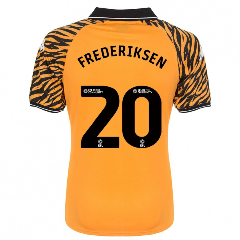 Danxen Kinder Abbey Frederiksen #20 Orange Schwarz Heimtrikot Trikot 2025/26 T-Shirt Österreich