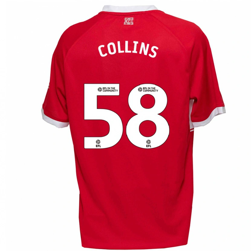 Danxen Kinder Sam Collins #58 Rot Weiß Heimtrikot Trikot 2025/26 T-Shirt Österreich