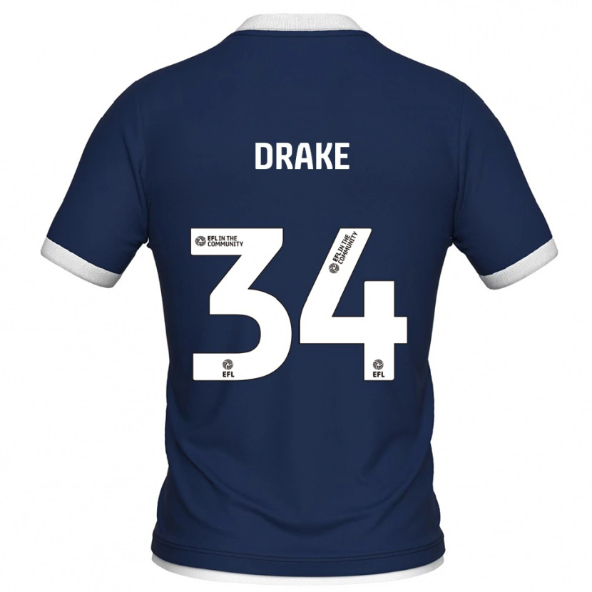 Danxen Kinder Ben Drake #34 Marine Weiß Heimtrikot Trikot 2025/26 T-Shirt Österreich