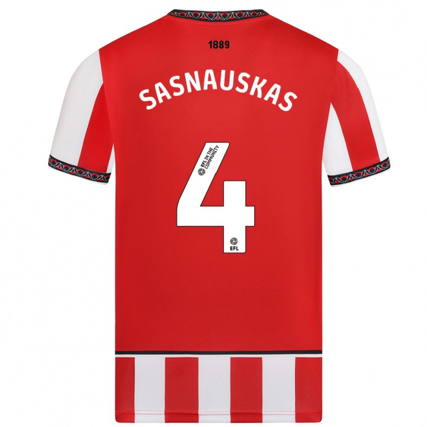 Danxen Kinder Dovydas Sasnauskas #4 Rot Weiß Heimtrikot Trikot 2025/26 T-Shirt Österreich