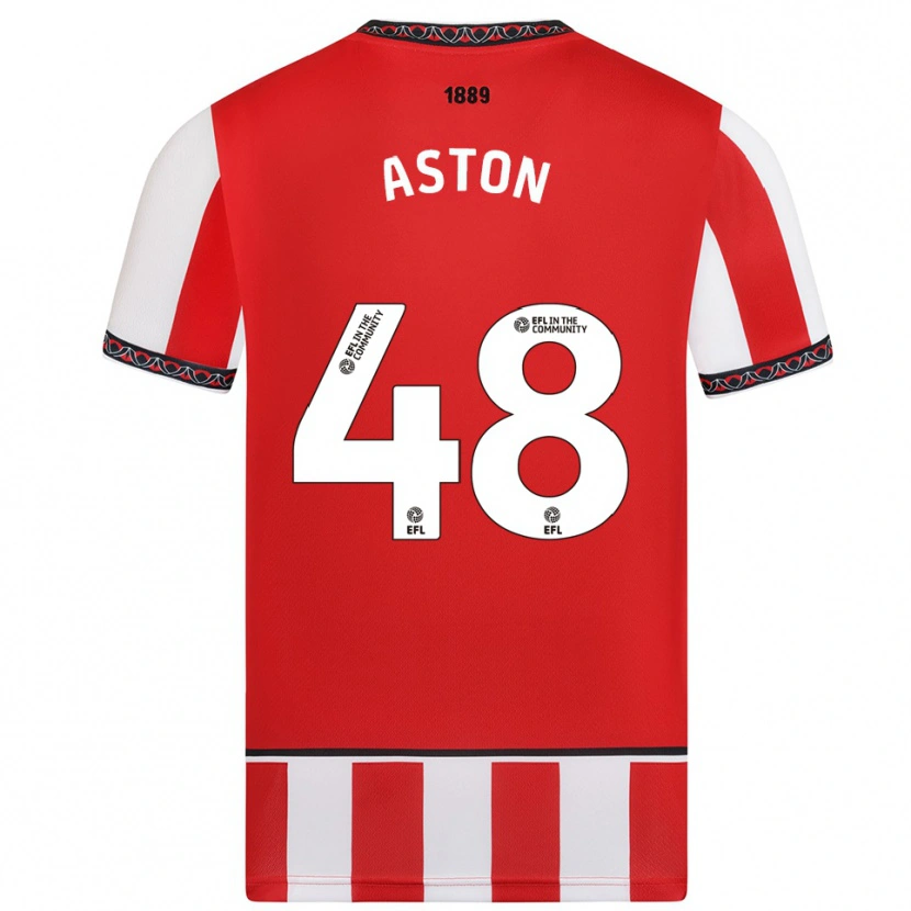 Danxen Kinder Sam Aston #48 Rot Weiß Heimtrikot Trikot 2025/26 T-Shirt Österreich
