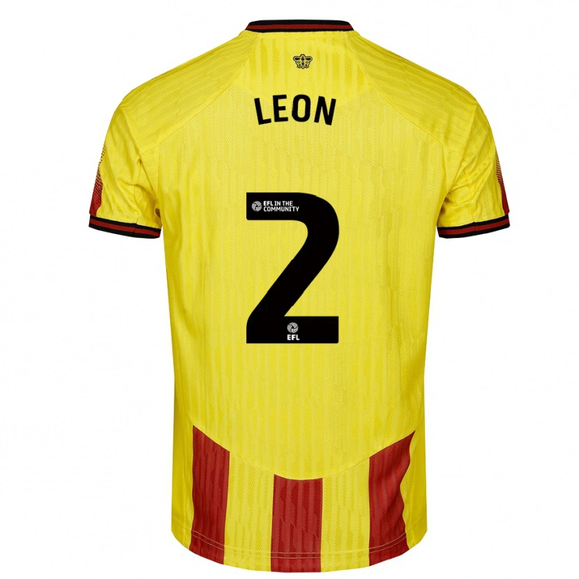 Danxen Kinder Lucía León #2 Gelb Rot Heimtrikot Trikot 2025/26 T-Shirt Österreich