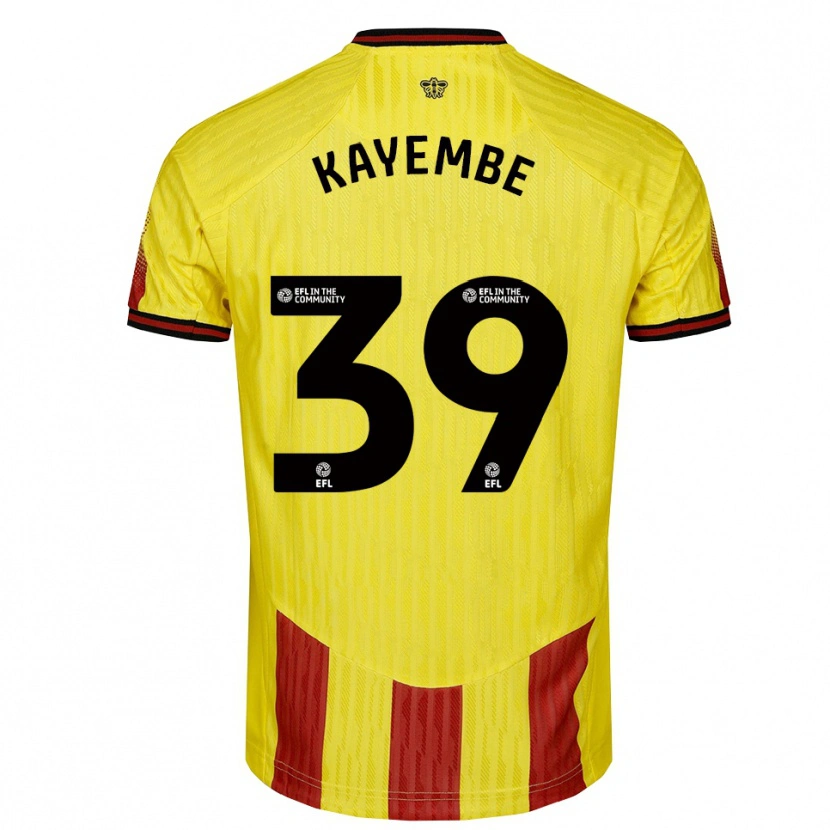 Danxen Kinder Edo Kayembe #39 Gelb Rot Heimtrikot Trikot 2025/26 T-Shirt Österreich