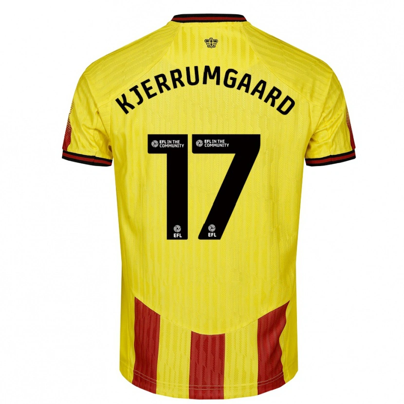 Danxen Kinder Luca Kjerrumgaard #17 Gelb Rot Heimtrikot Trikot 2025/26 T-Shirt Österreich