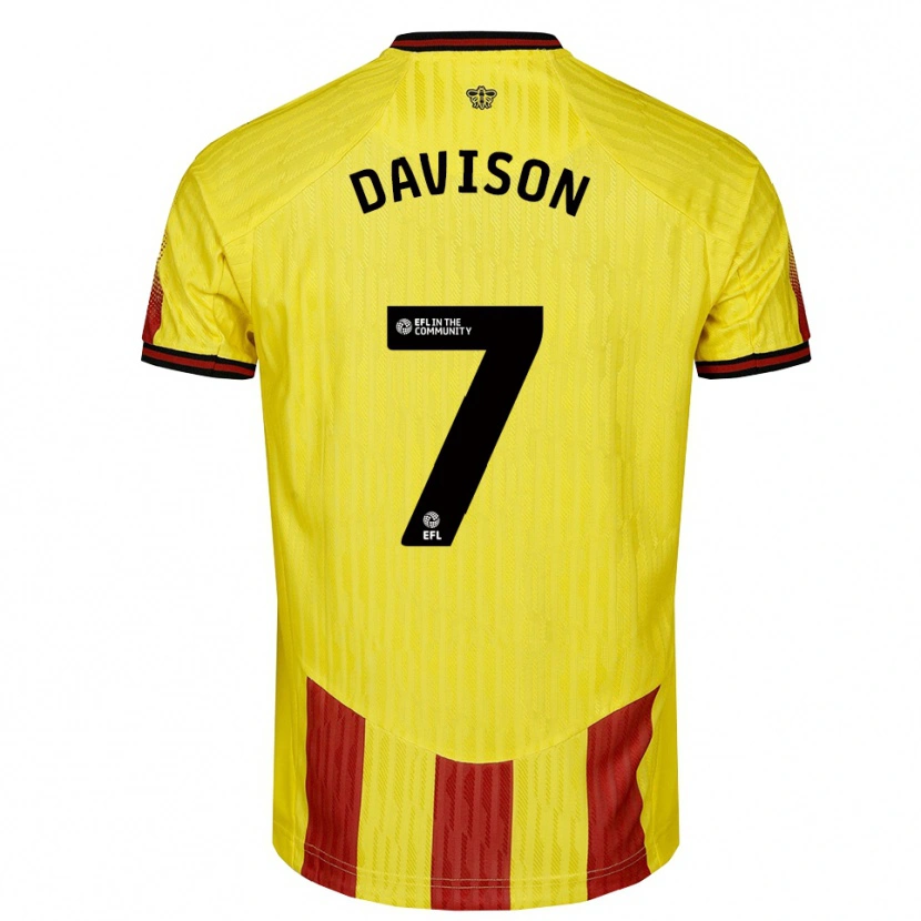 Danxen Kinder Gemma Davison #7 Gelb Rot Heimtrikot Trikot 2025/26 T-Shirt Österreich