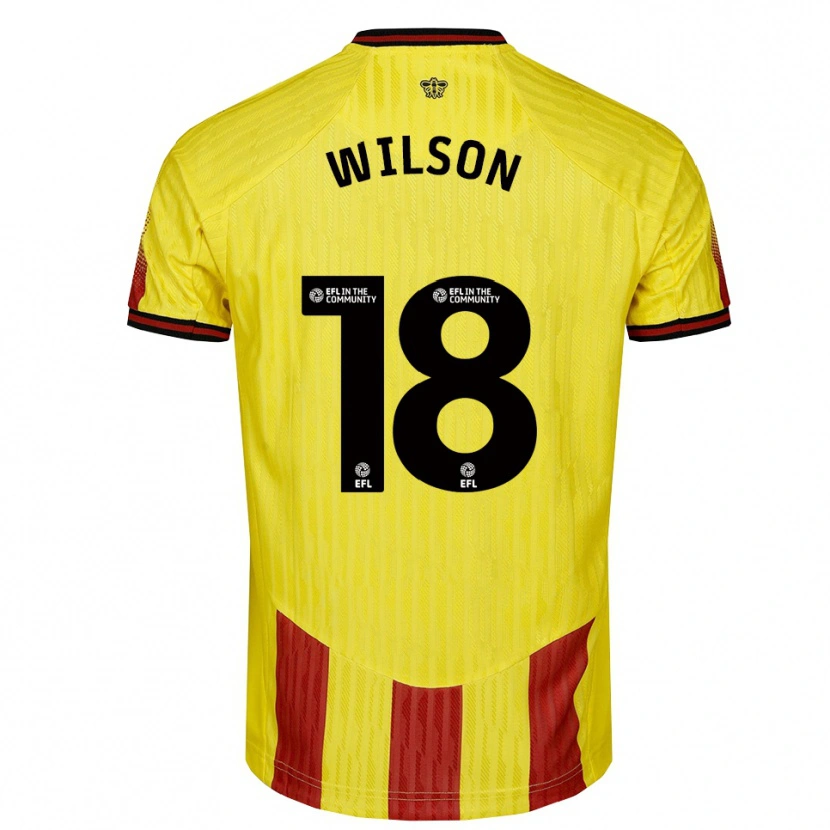 Danxen Kinder Poppy Wilson #18 Gelb Rot Heimtrikot Trikot 2025/26 T-Shirt Österreich