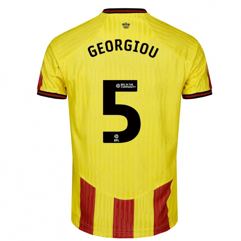Danxen Kinder Tom Georgiou #5 Gelb Rot Heimtrikot Trikot 2025/26 T-Shirt Österreich
