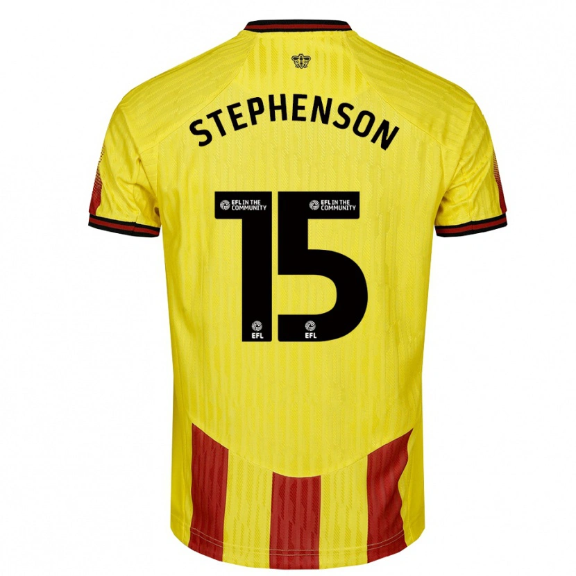 Danxen Kinder Ollie Stephenson #15 Gelb Rot Heimtrikot Trikot 2025/26 T-Shirt Österreich
