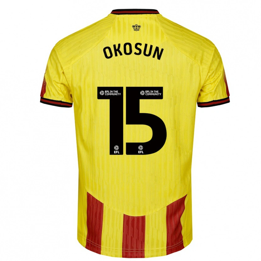 Danxen Kinder Nickson Okosun #15 Gelb Rot Heimtrikot Trikot 2025/26 T-Shirt Österreich