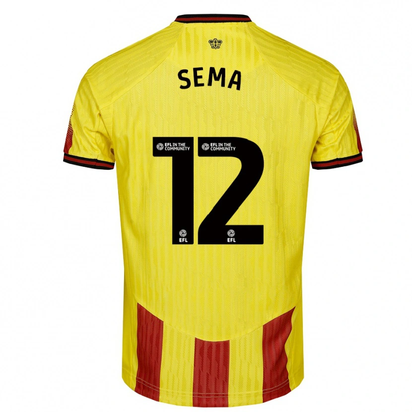 Danxen Kinder Ken Sema #12 Gelb Rot Heimtrikot Trikot 2025/26 T-Shirt Österreich
