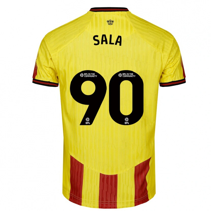 Danxen Kinder Joel Sala #90 Gelb Rot Heimtrikot Trikot 2025/26 T-Shirt Österreich
