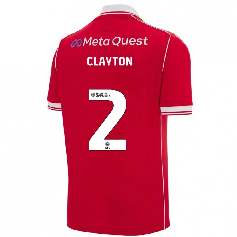 Danxen Kinder Tommy Clayton #2 Rot Weiß Heimtrikot Trikot 2025/26 T-Shirt Österreich